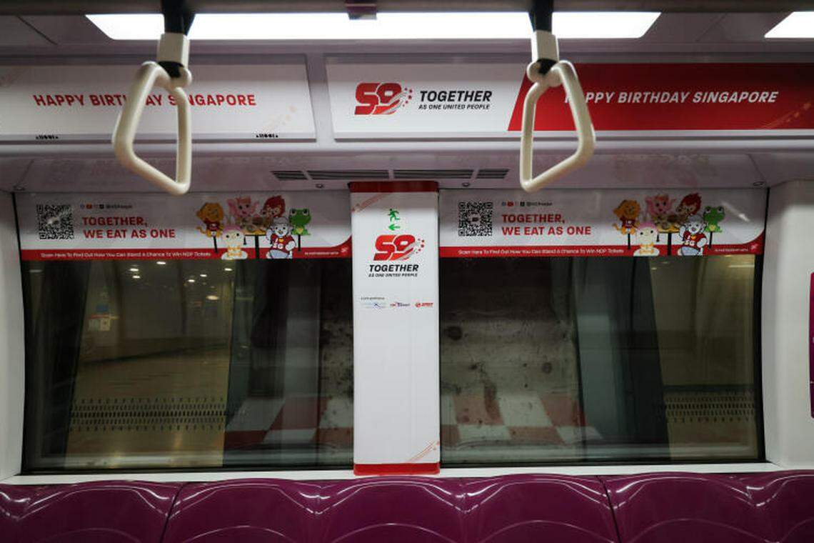 சிங்கப்பூரின் 59வது பிறந்த நாளில் தேசிய தின கருப்பொருளுடன் ரயில்கள், ரயில் நிலையங்கள் 