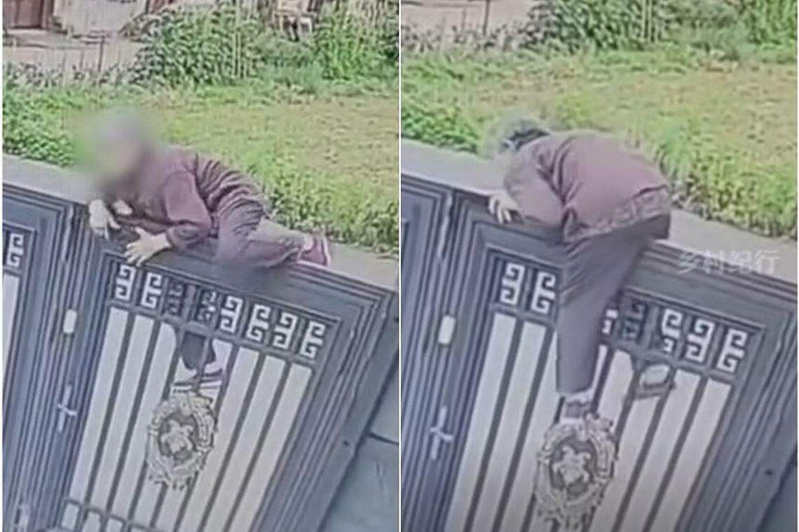 2 மீட்டர் உயரம் கொண்ட நுழைவு வாயிலைத் தாவிக் குதித்த 92 வயது மூதாட்டி 